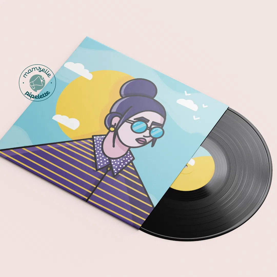 Vinyle d'une musique sur madame violette