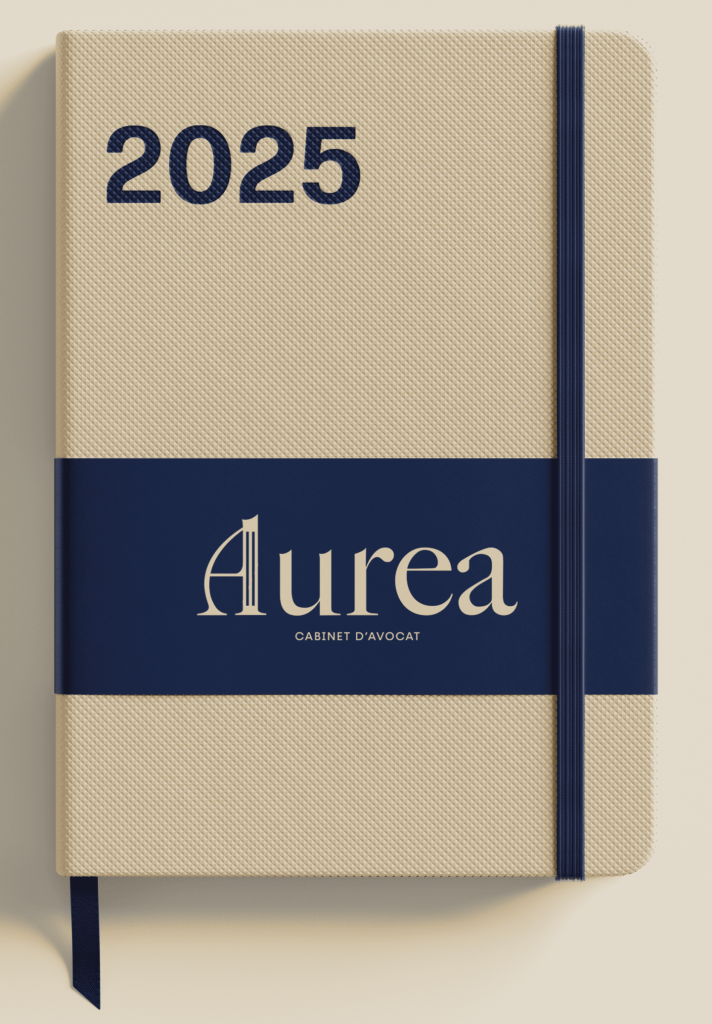 Agenda présentant l'identité visuelle cabinet d'avocat