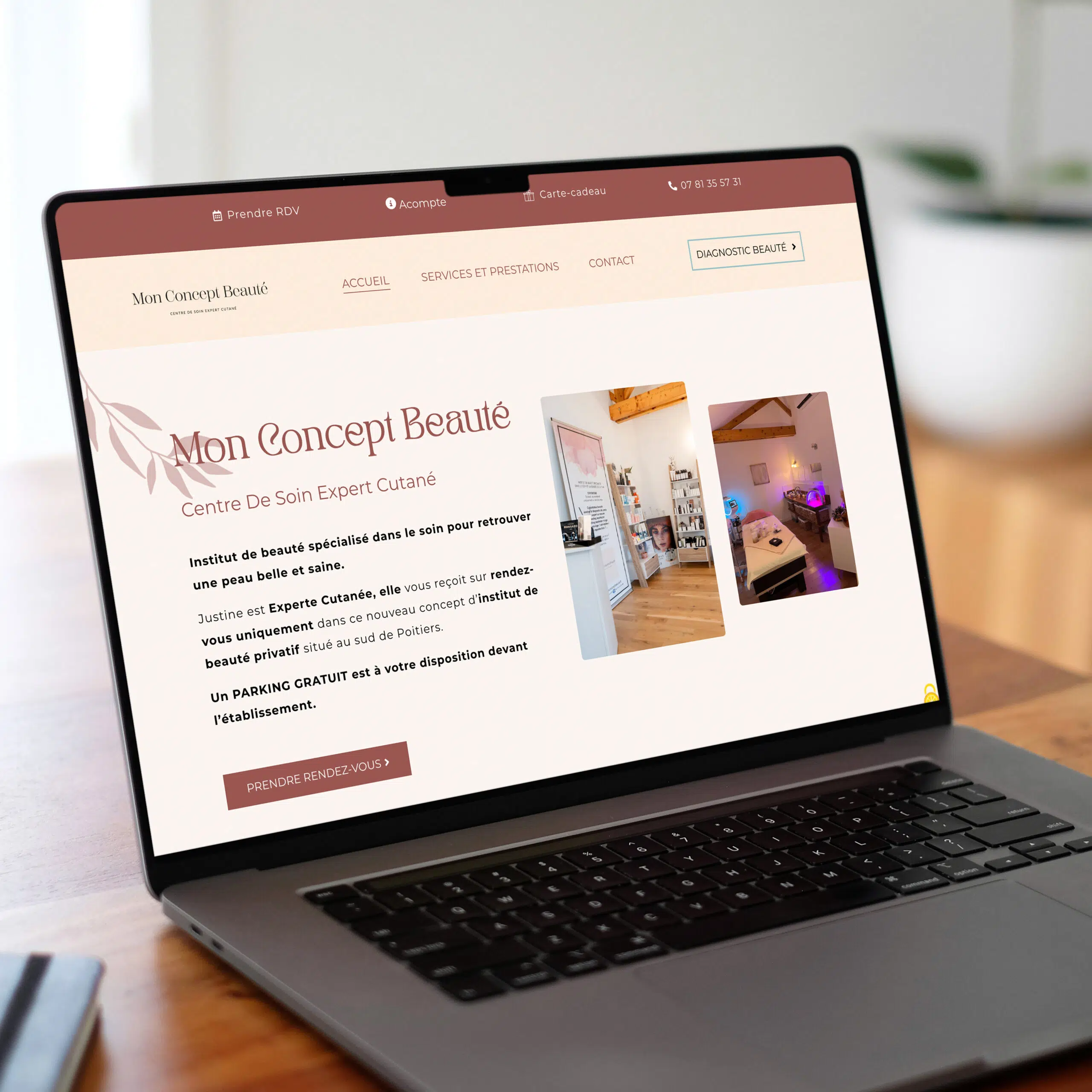 site internet mon concept beauté réalisé par le studio Mamzelle Pipelette