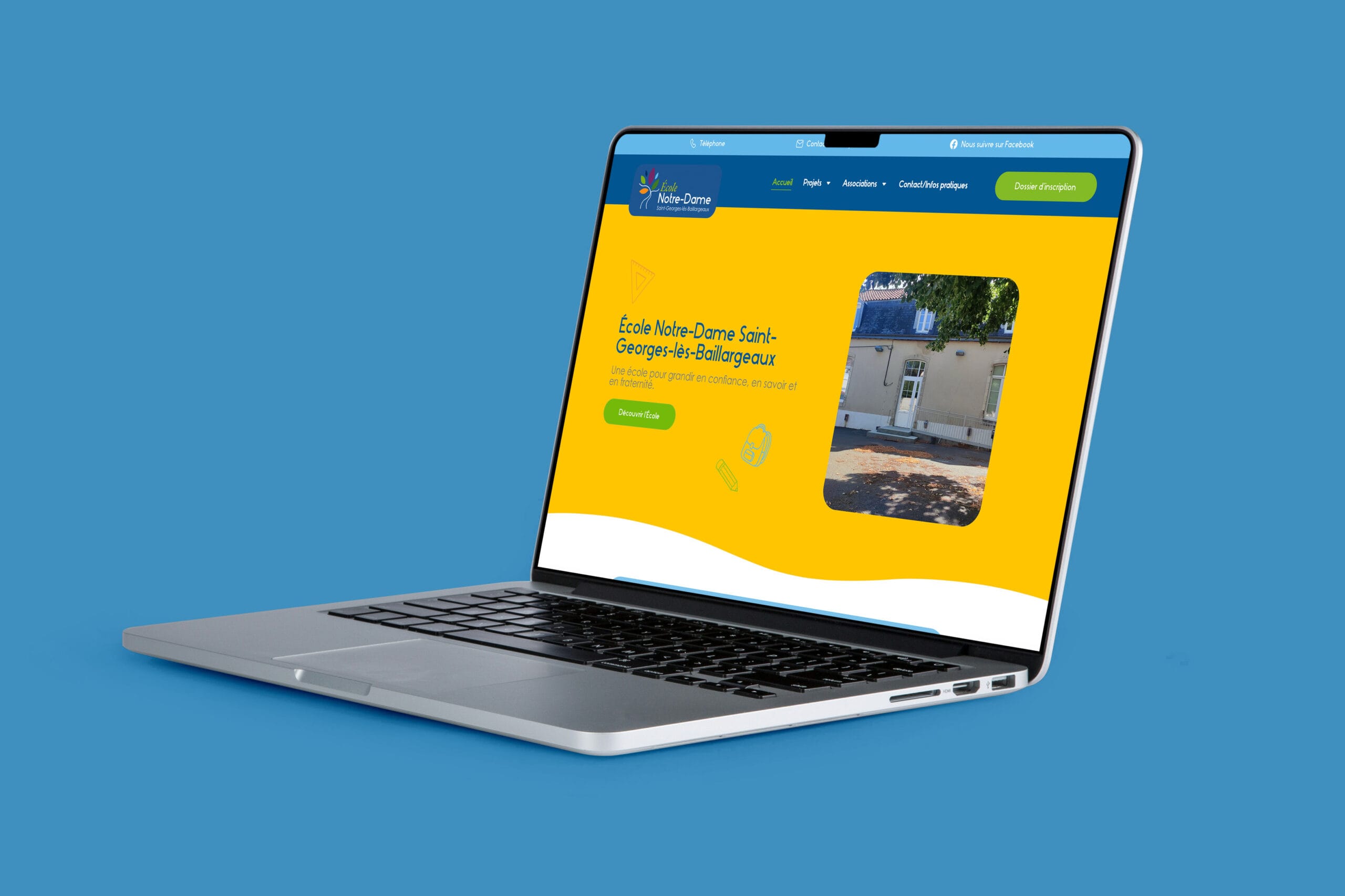 Mockup-Site Ecole Notre dame